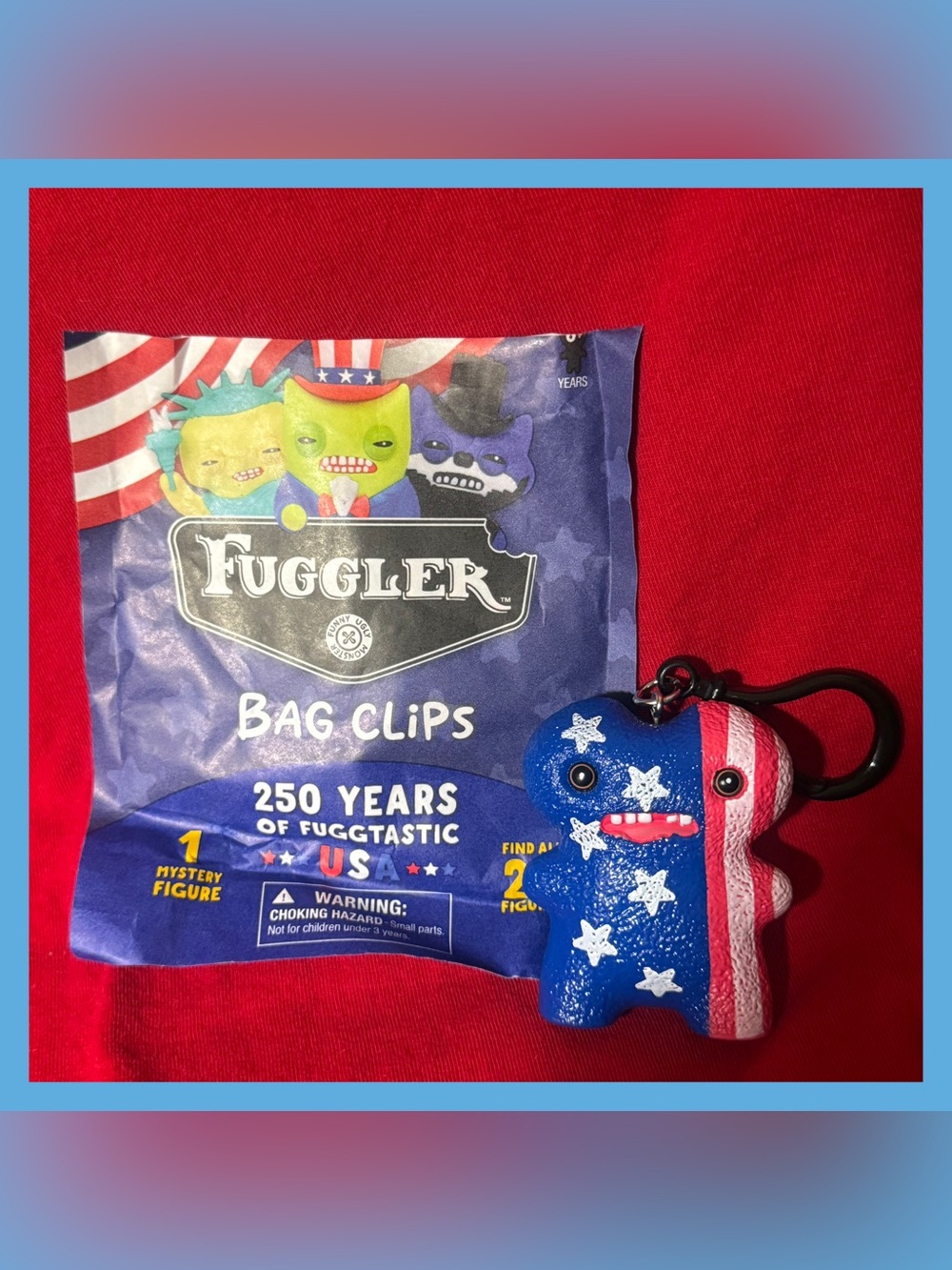 NEW QUICK SHIP 250 Years of Fuggtastic USA Keychain: Common: Stars and Stripes